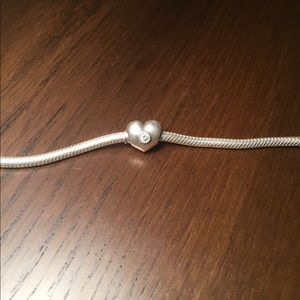 Silver Pandora Heart Charm